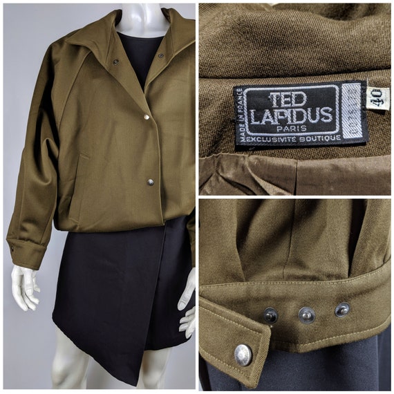 TED LAPIDUS vintage wool jacket women's dark green