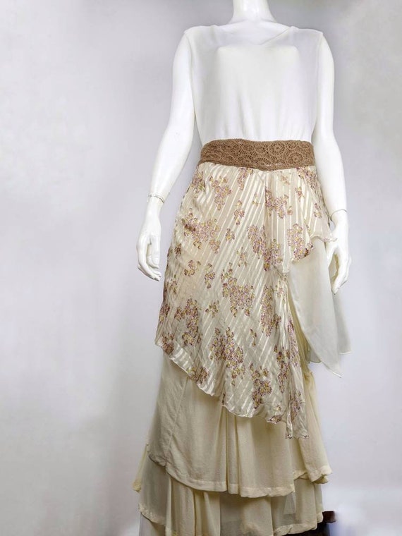 Vintage 90s GIANNI VERSACE Couture Dress | Beige … - image 1