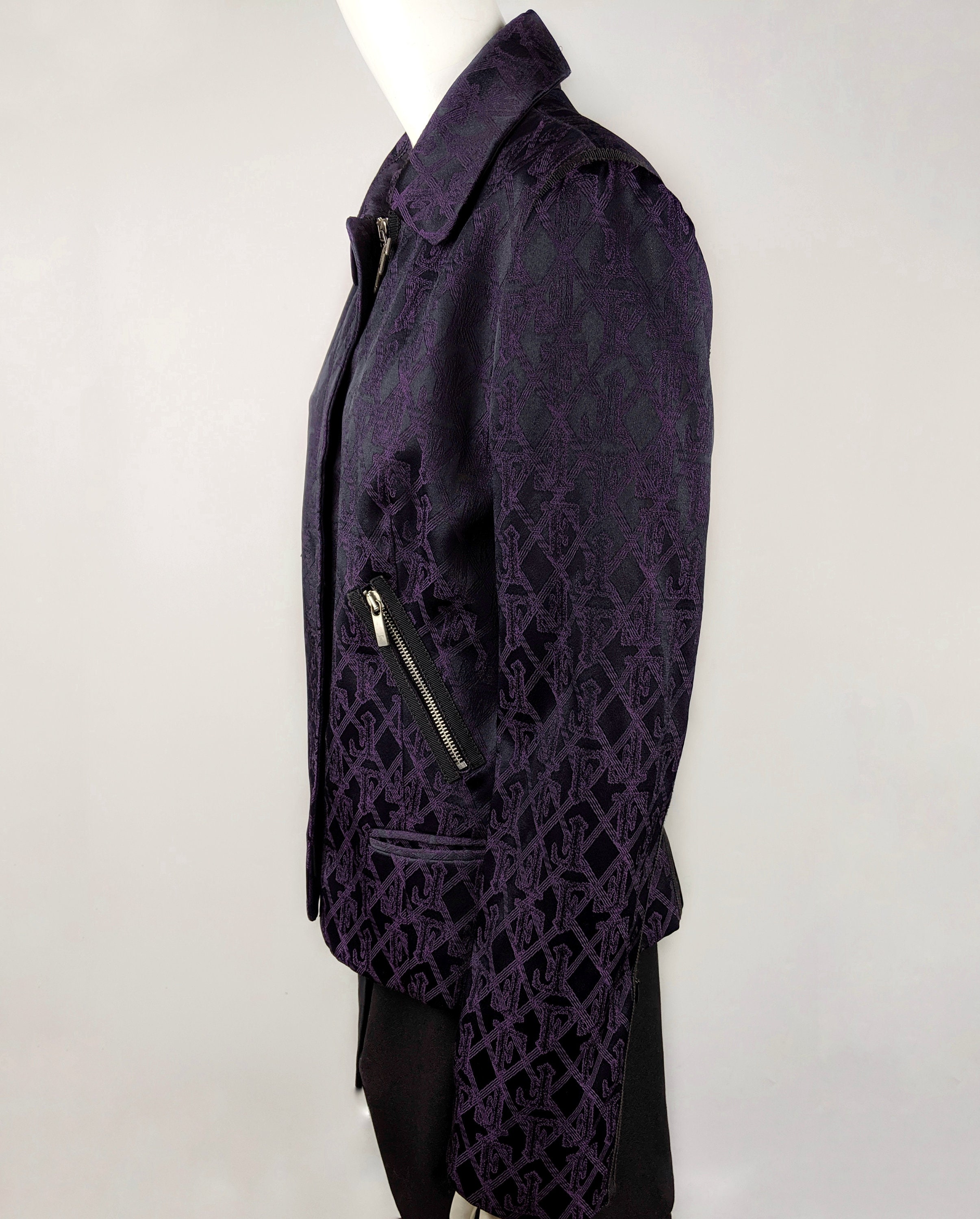 Y2k Vintage GIANFRANCO FERRE Purple Monogram Jacket. Satin -  Sweden
