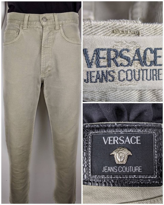 Vintage 90s VERSACE Denim Jeans. Versace Jeans Couture Beige Vintage 90s VERSACE Denim Jeans. Versace Jeans Couture Beige