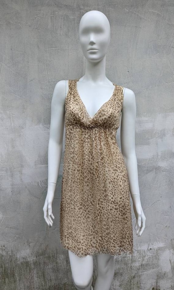 y2k vintage BLUMARINE leopard silk dress. animal d