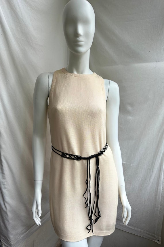 Versace, vintage 90s VERSACE basic beige tank dress