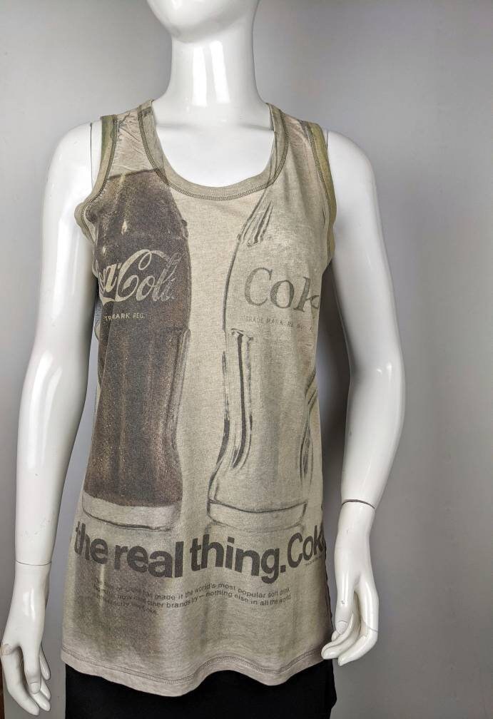 Y2k Vintage DOLCE GABBANA and Coca Cola Tank Top. Overprint