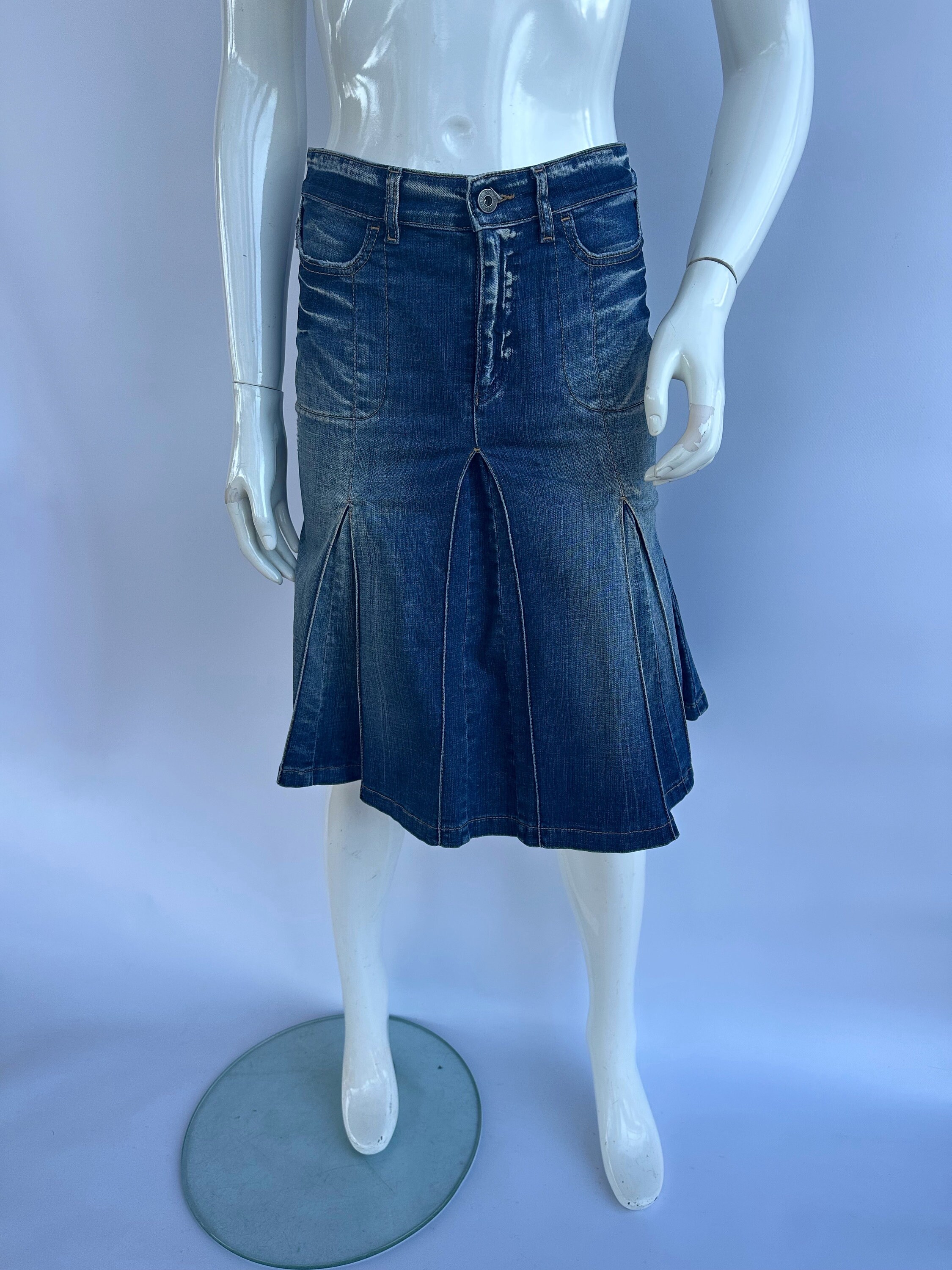Vintage 90s MOSCHINO Butterfly Back Denim Skirt - Etsy