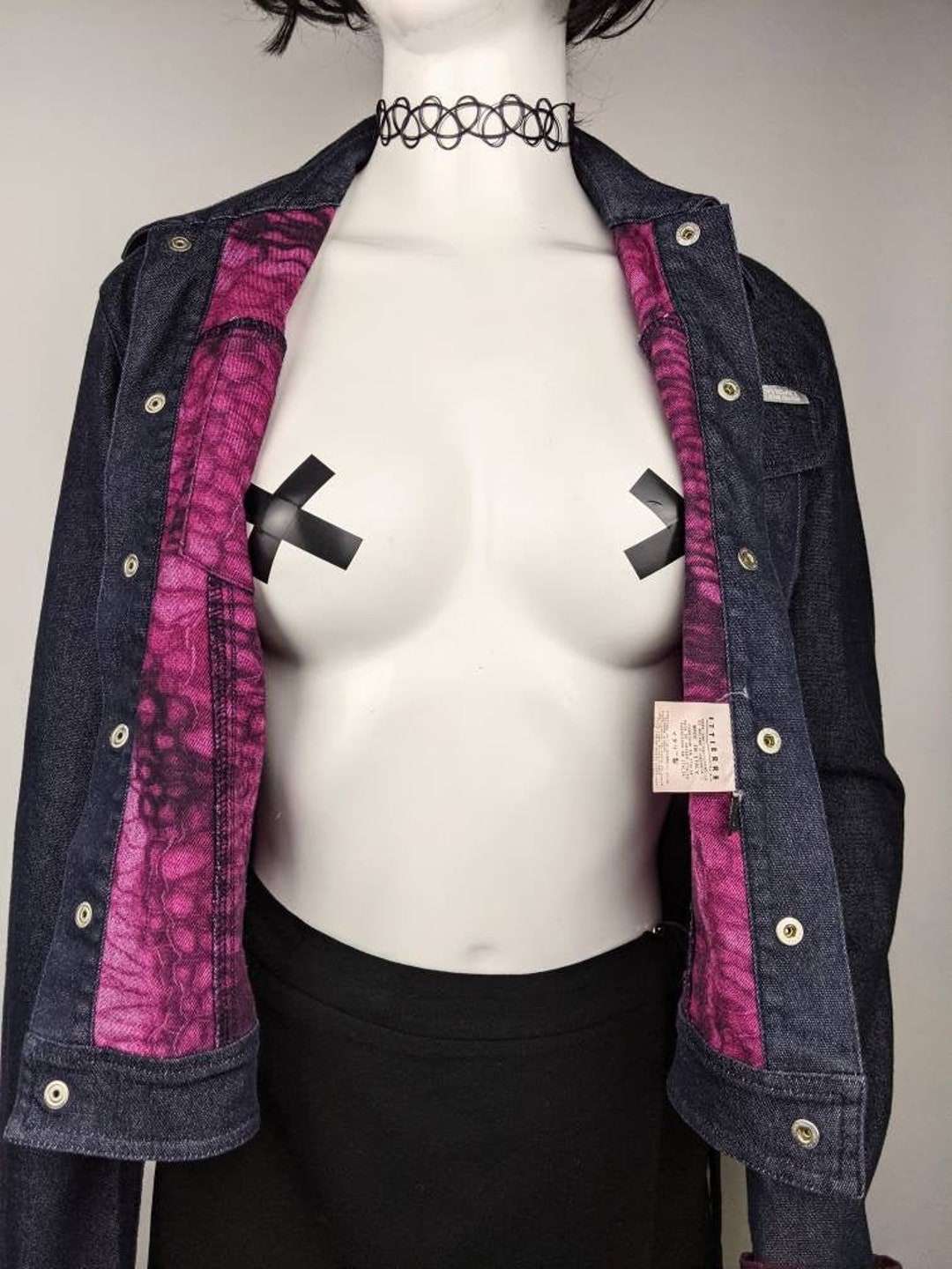 ジャケット・アウター VERSACE JEANS COUTURE 90s Denim Jacket Versace Jeans Couture 90s Unisex Vintage Denim Bomber Jacket