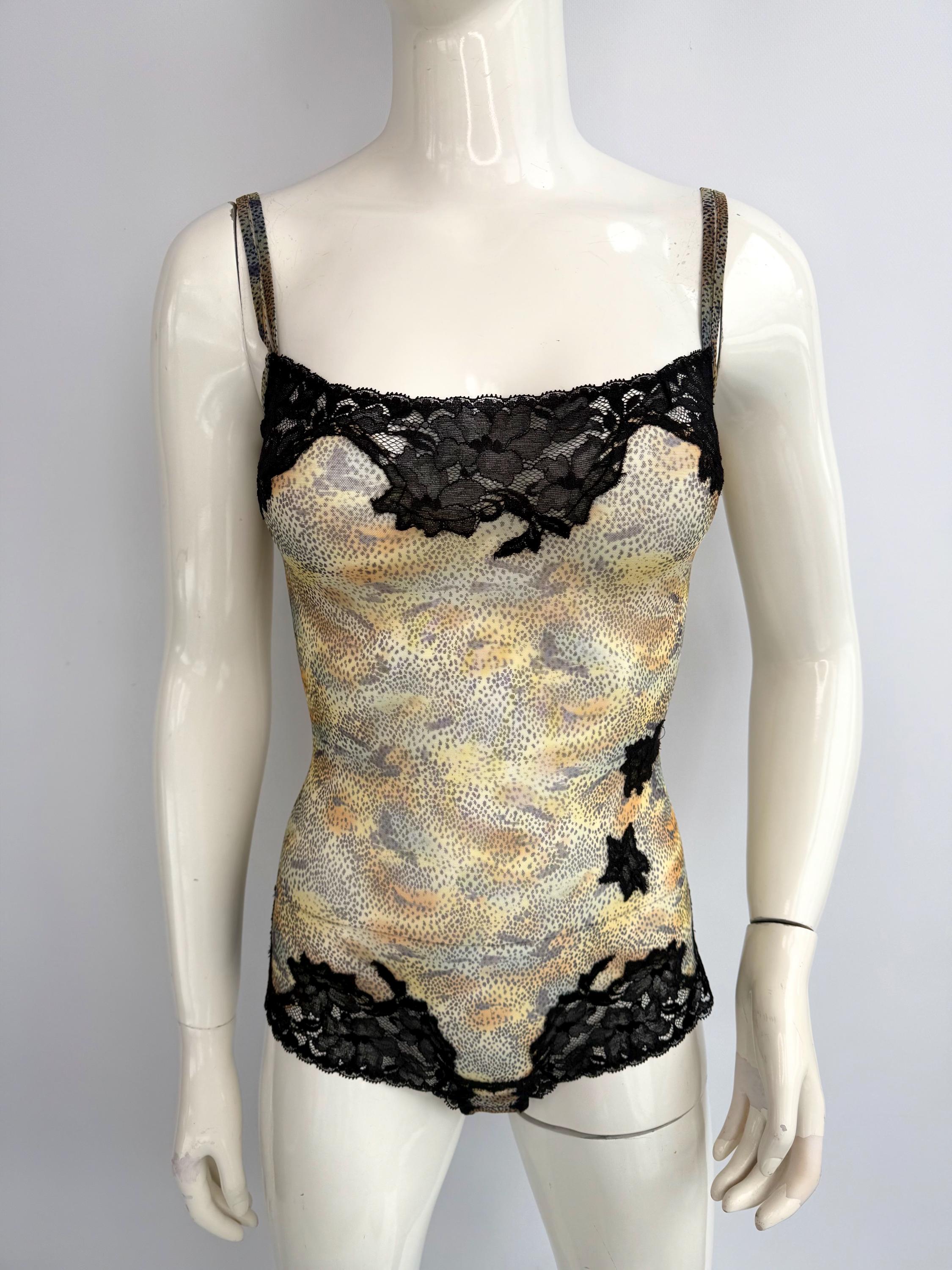 5325ボディスーツ Dior ディオール 胸部ワイヤー 刺繍レース B70M