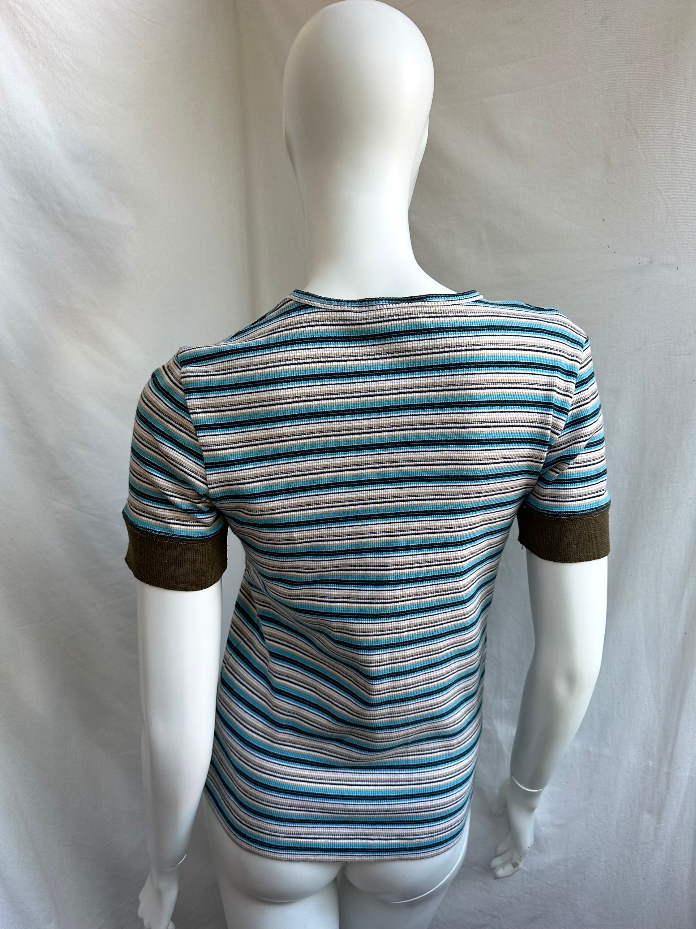 Tシャツ・カットソー Dolce & Gabbana T-SHIRT WITH STRIPE PATTERN Dolce & Gabbana stripe-print Cotton T-shirt | Blue | FARFETCH JO