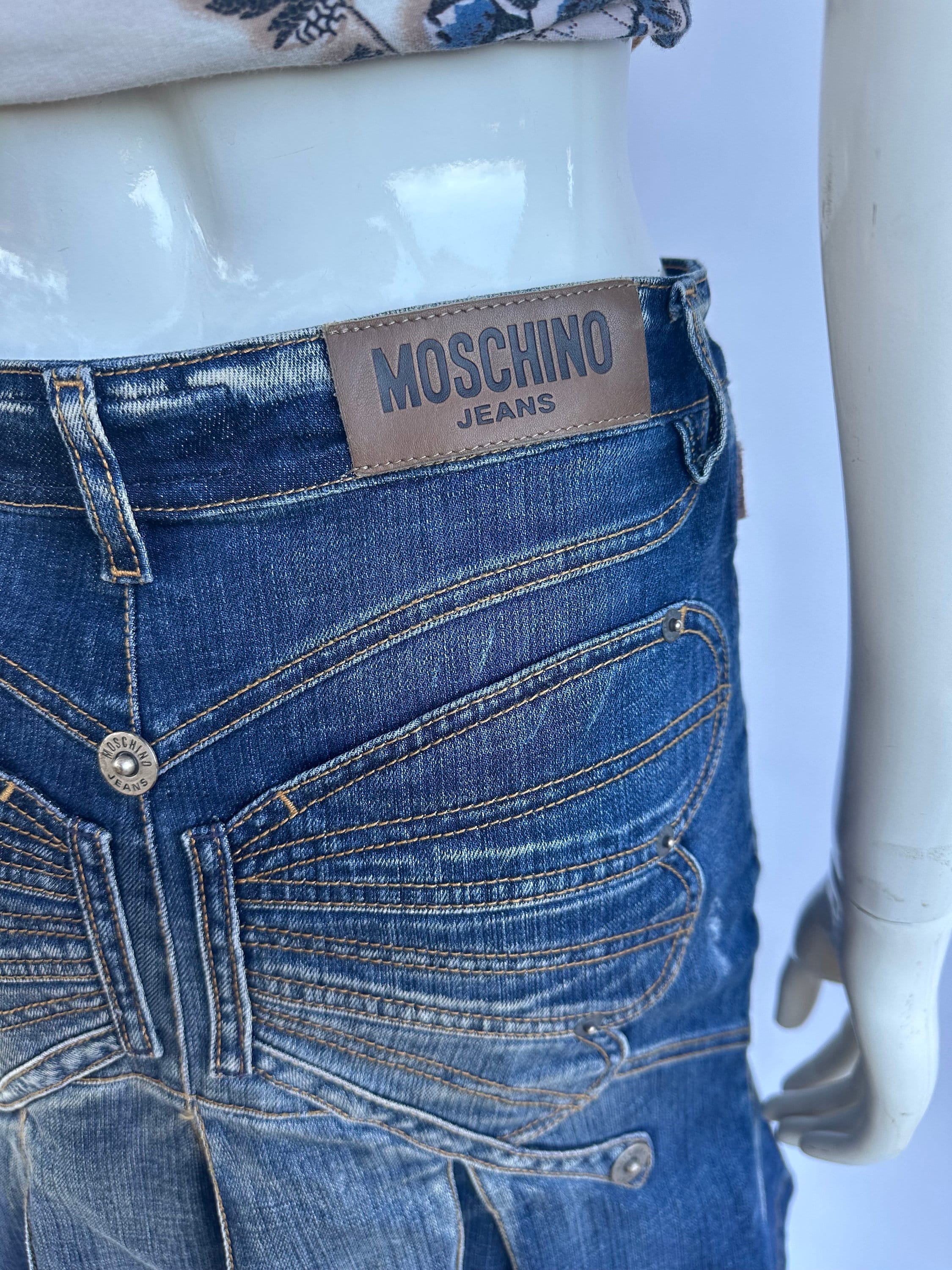 Vintage 90s MOSCHINO Butterfly Back Denim Skirt - Etsy