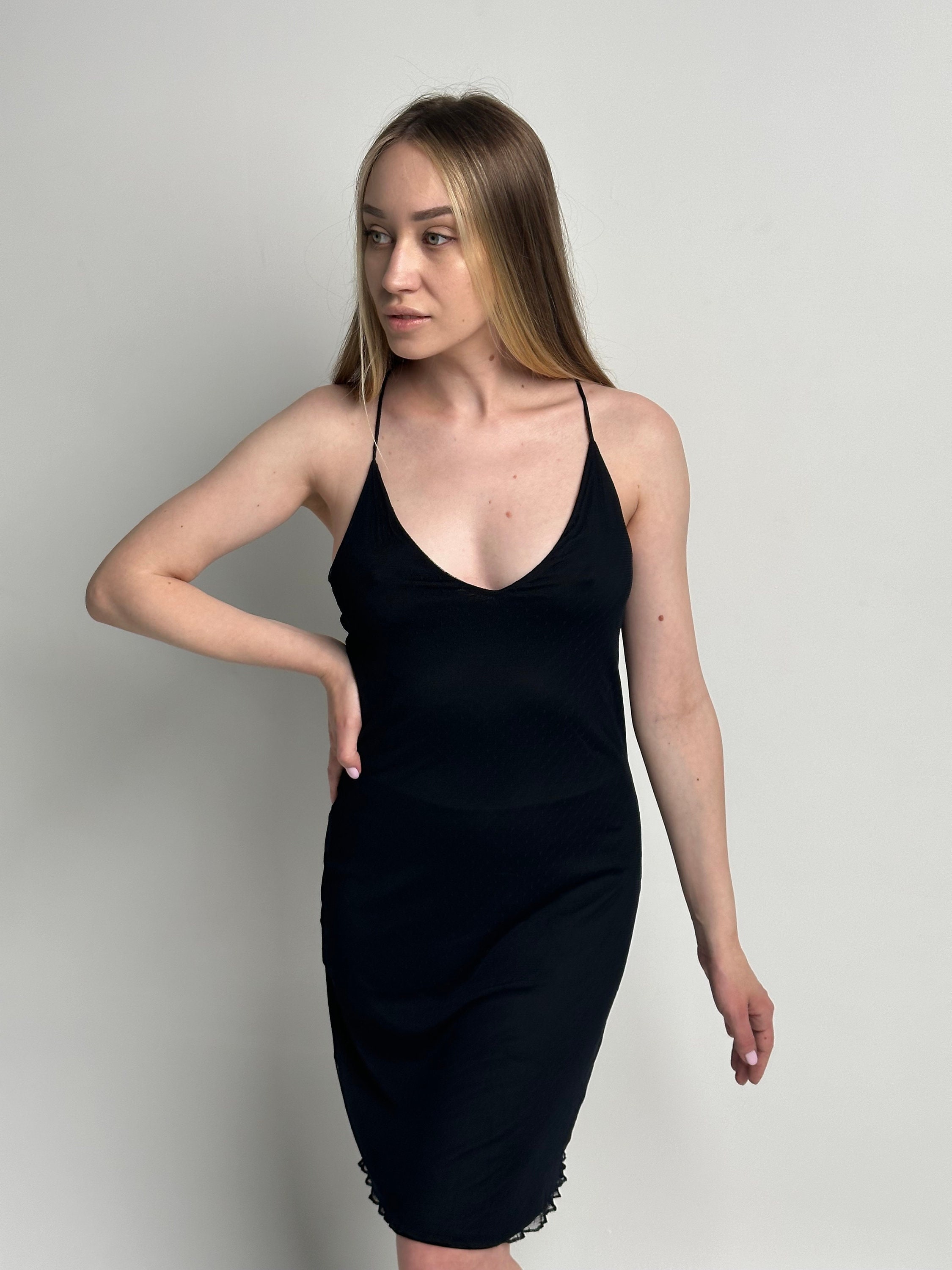 Vintage 90s RALPH LAUREN Mesh Slip Dress. Black Midi Dress Spaghetti Straps - Etsy Vintage 90s RALPH LAUREN Mesh Slip Dress. Black Midi Dress Spaghetti Straps - Etsy