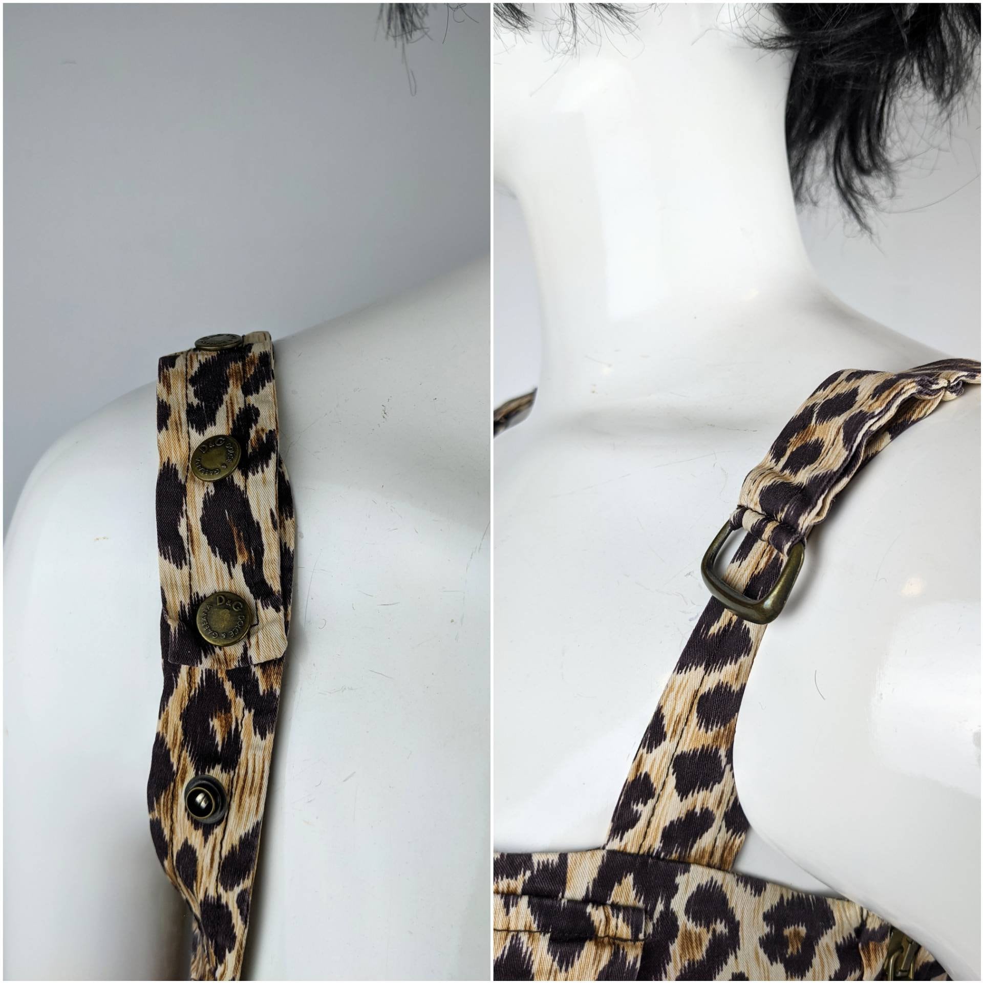 Vintage 90s DOLCE GABBANA Leopard Bustier. D&G Animal Tank