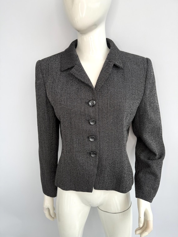 Byblos, Vintage 90s Byblos Gray Blazer, Speckled Pattern Jacket