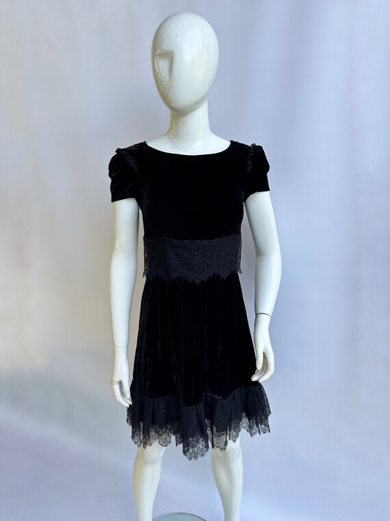 Y2k Vintage Blumarine Velvet Midi Dress, Blugirl Black Lace Gown, Cocktail  Elegant Dress - Etsy