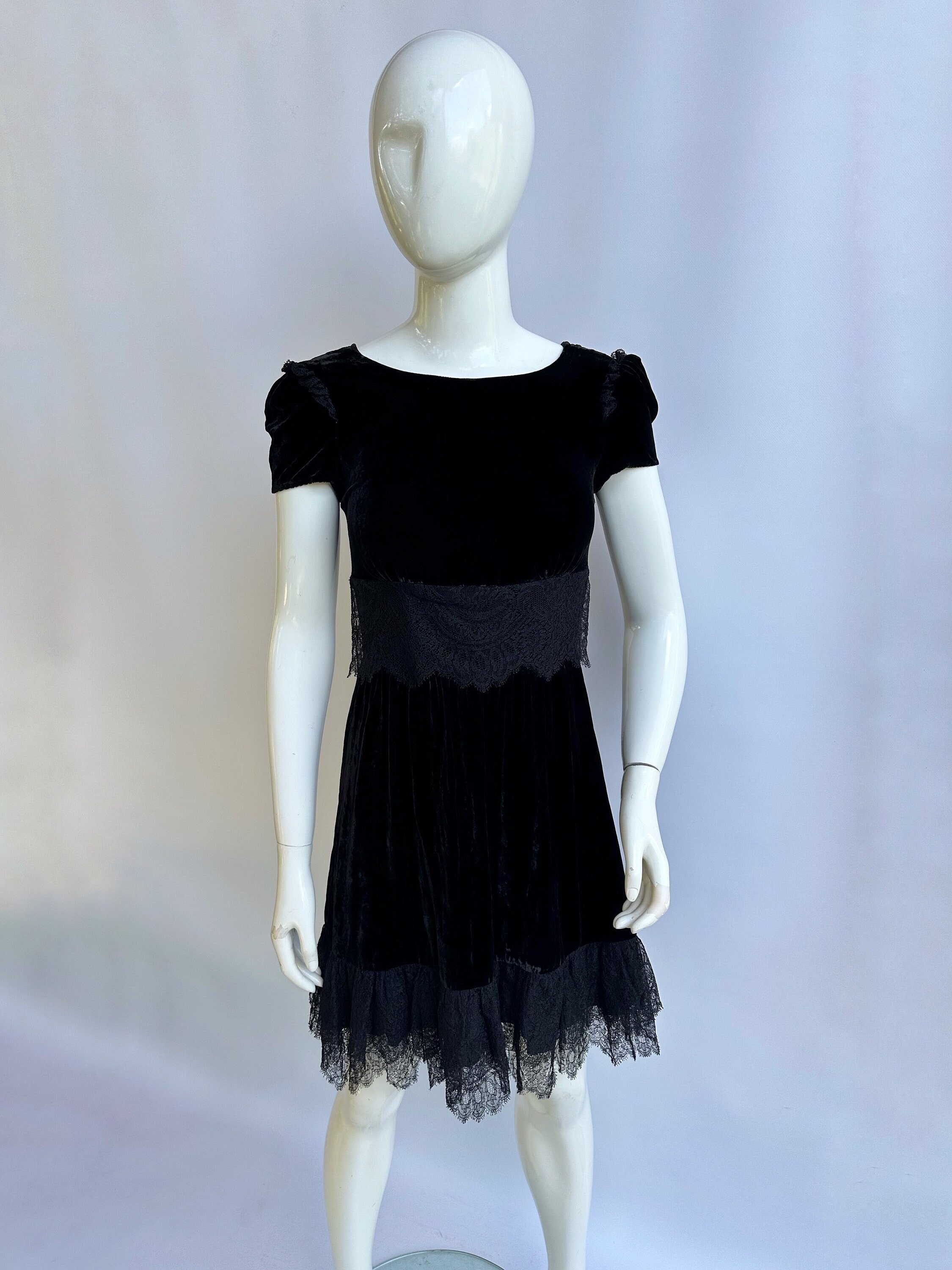 Betsey Johnson Black Velvet Dress - Etsy