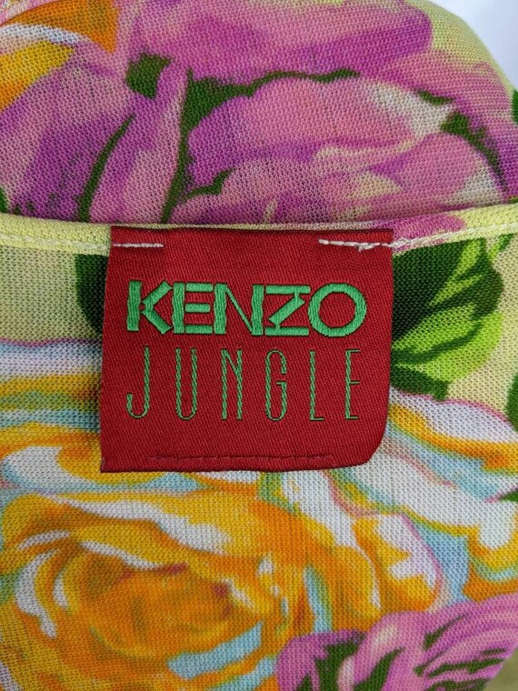 vintage 90s KENZO mesh crop top floral print. Ken… - image 8