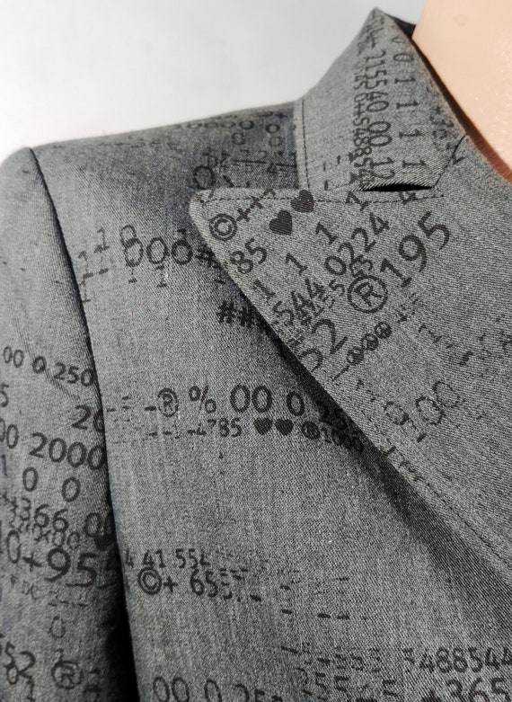vintage 90s MOSCHINO jacket figures print. blazer… - image 5