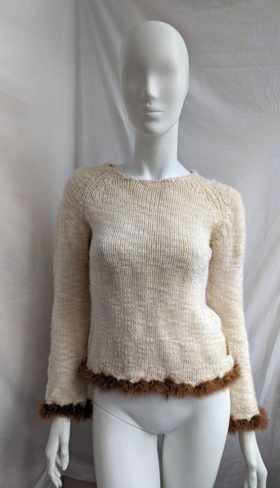 今季一番 GIANFRANCO Vintage Y2k FERRE Knitted Beige Sweater. Wool トップス