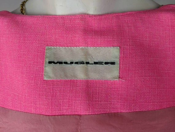 vintage 90s THIERRY MUGLER pink jacket. short sle… - image 6