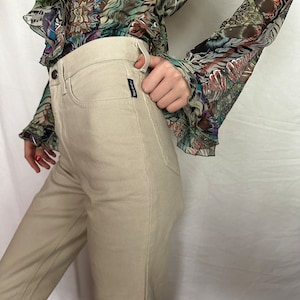 vintage 90s Istante Versace denim jeans. beige stright pants. deadstock jeans