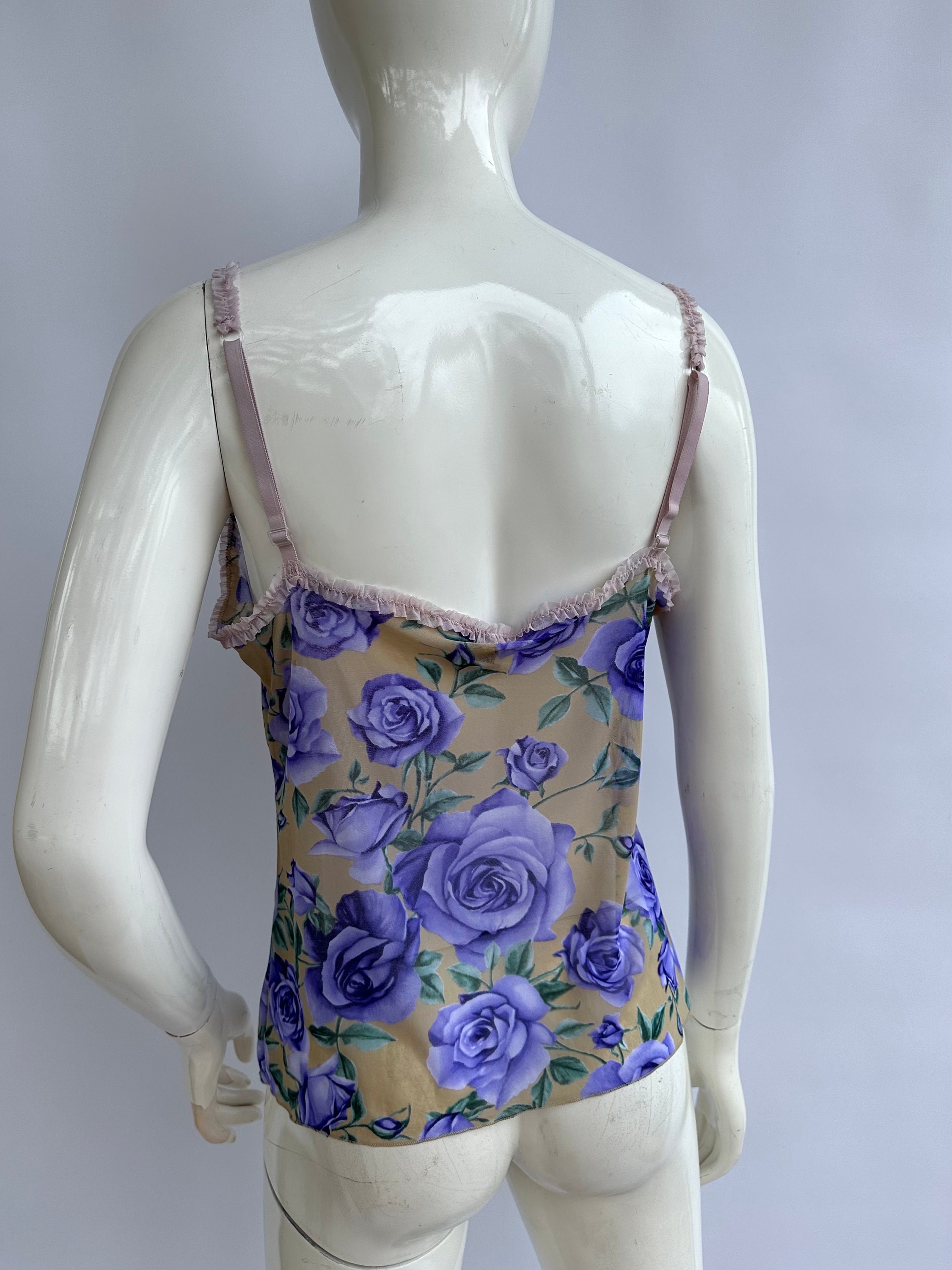 トップス DOLCE&GABBANA Mesh Sheer Tank Top Flower 1990's D&G Dolce & Gabbana Sheer Floral Lace Tank Top – www