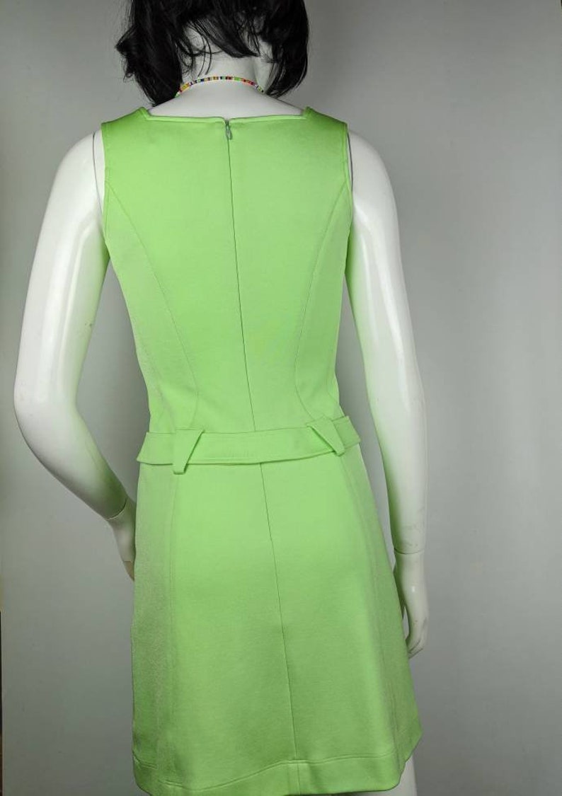 vintage 90s THIERRY MUGLER green tank dress. belted dress image 3