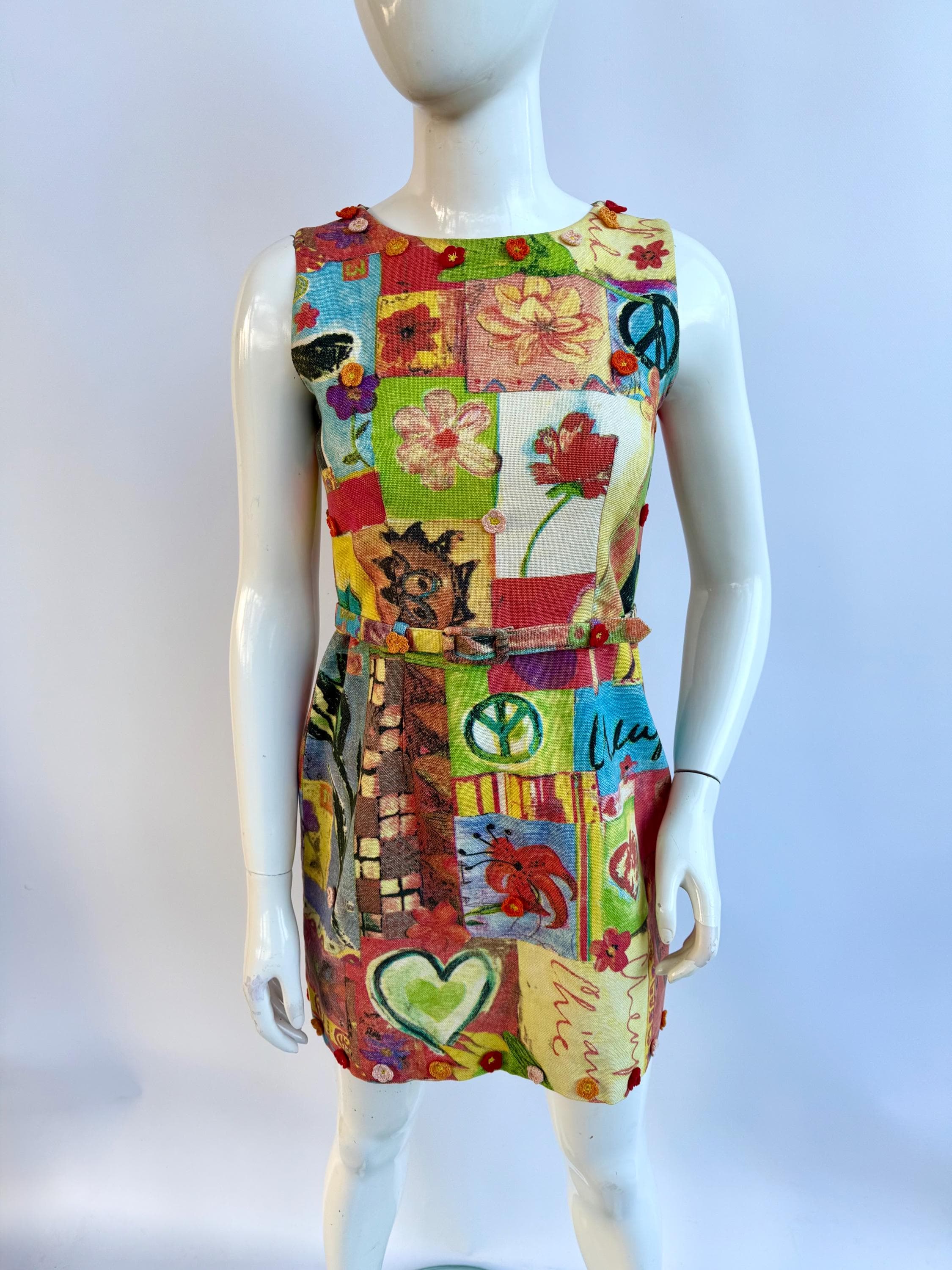 vintage MOSCHINO パズル柄 ワンピース N3290 vintage MOSCHINO パズル