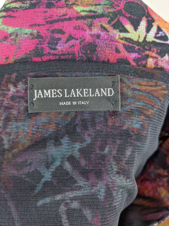 Y2k Vintage Graffiti Mesh Top JAMES LAKELAND. Abstract Multicolor
