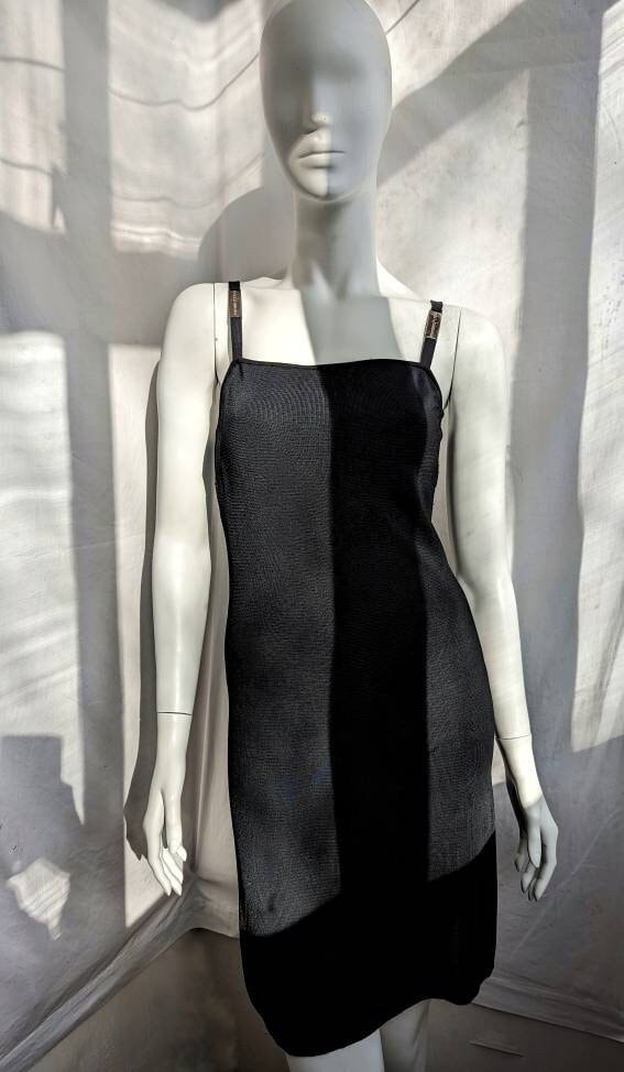 D&G, Vintage 90s Dolce Gabbana Dress, D&G Black Stretch Bodycon Dress