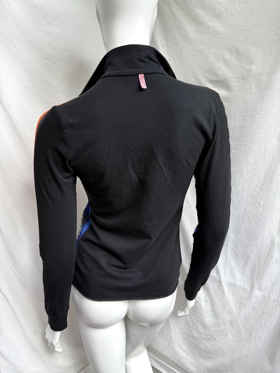 Y2k Vintage Patchwork Full Zip Top, Long Sleeve A… - image 3