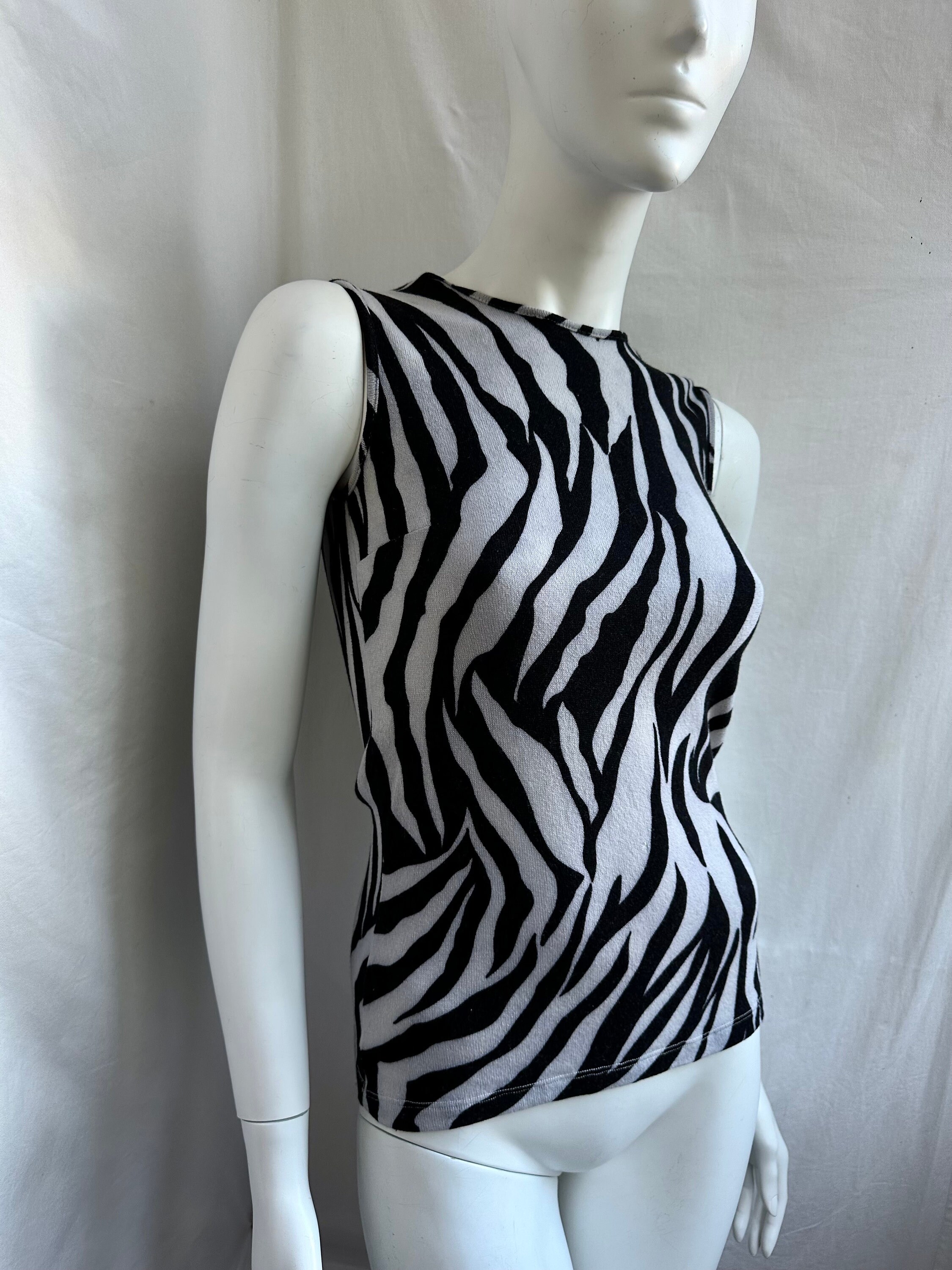 Y2k Vintage DOLCE GABBANA Zebra Print Wool Tank Top - Etsy