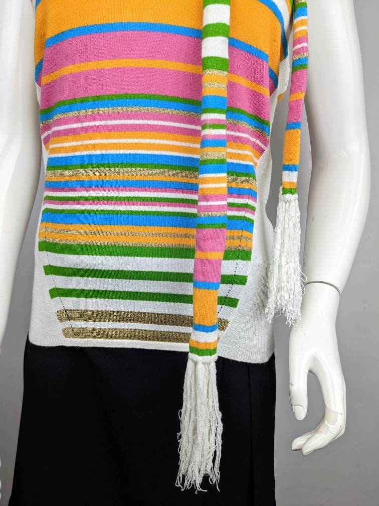 Y2k Vintage DOLCE GABBANA Halter Top. Striped Multicolor Y2k Vintage DOLCE GABBANA Halter Top. Striped Multicolor