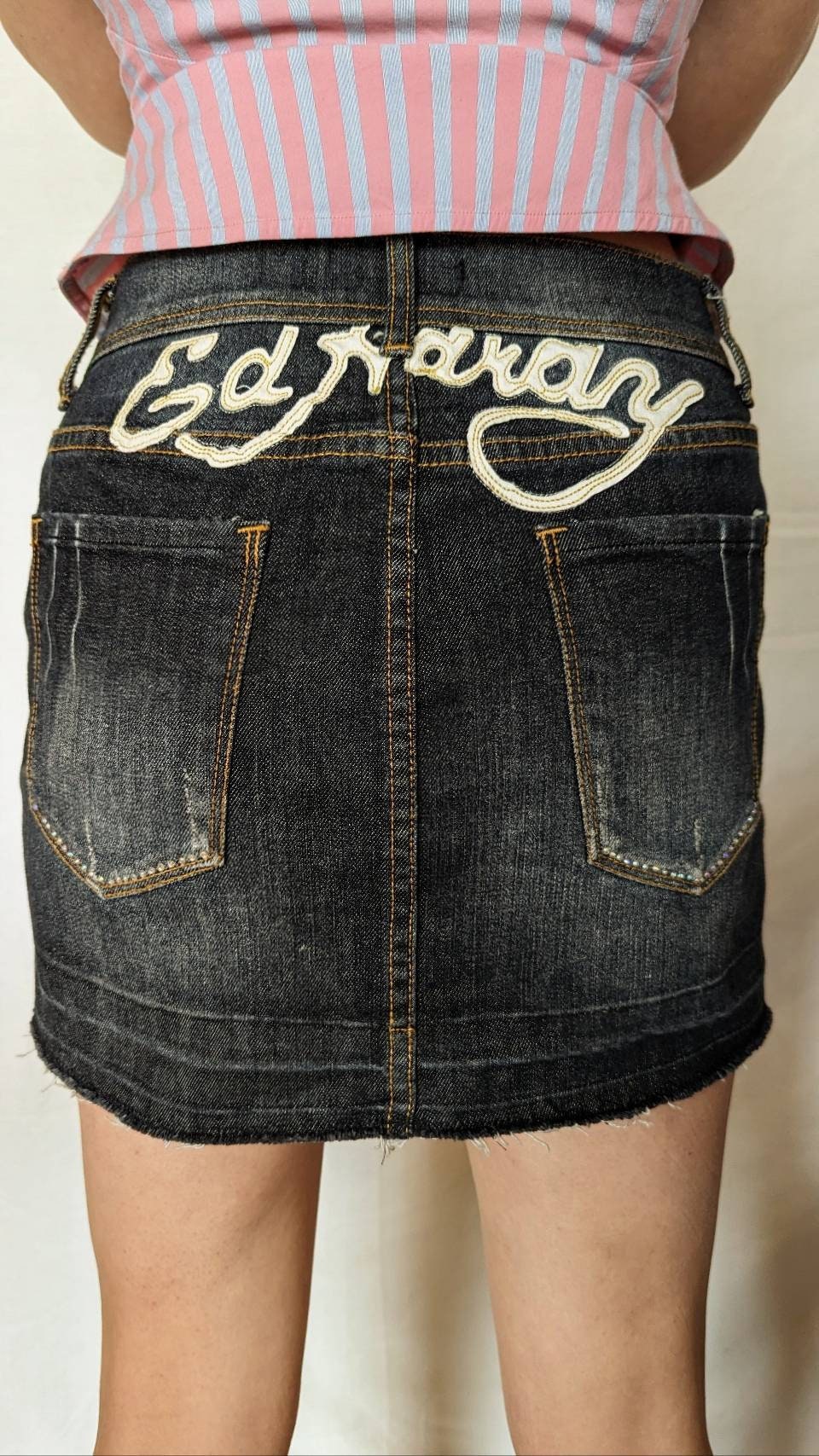 y2k ed hardy belt with embroidery and | Depop