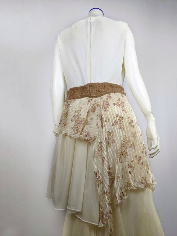 Vintage 90s GIANNI VERSACE Couture Dress | Beige … - image 3