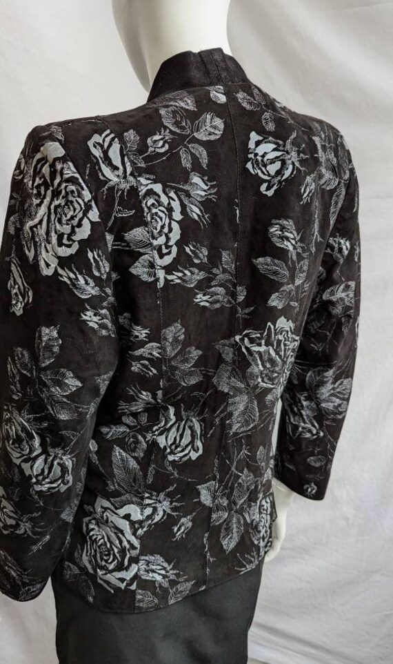 vintage 70s ROBERTO CAVALLI suede blazer. floral … - image 4