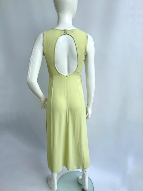 slim fit dress slacks Aura | Lime Green Halter-Neck Cut-Out Split Maxi Dress main image 0
