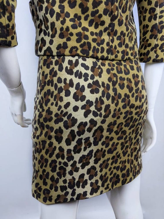 y2k vintage MOSCHINO leopard set. wool skirt and … - image 5