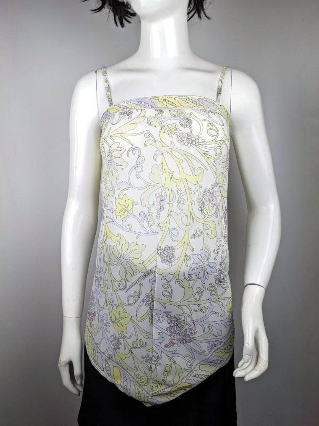 EMILIO PUCCI ノースリーブチュニック Vintage 60s Emilio Pucci Mini Slip Dress, Asymmetrical