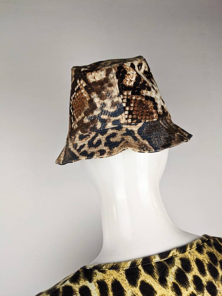 Roberto Cavalli Bucket, Wool, Leopard print hat, 100 % Wool multicolour-wool-roberto-  main image 4