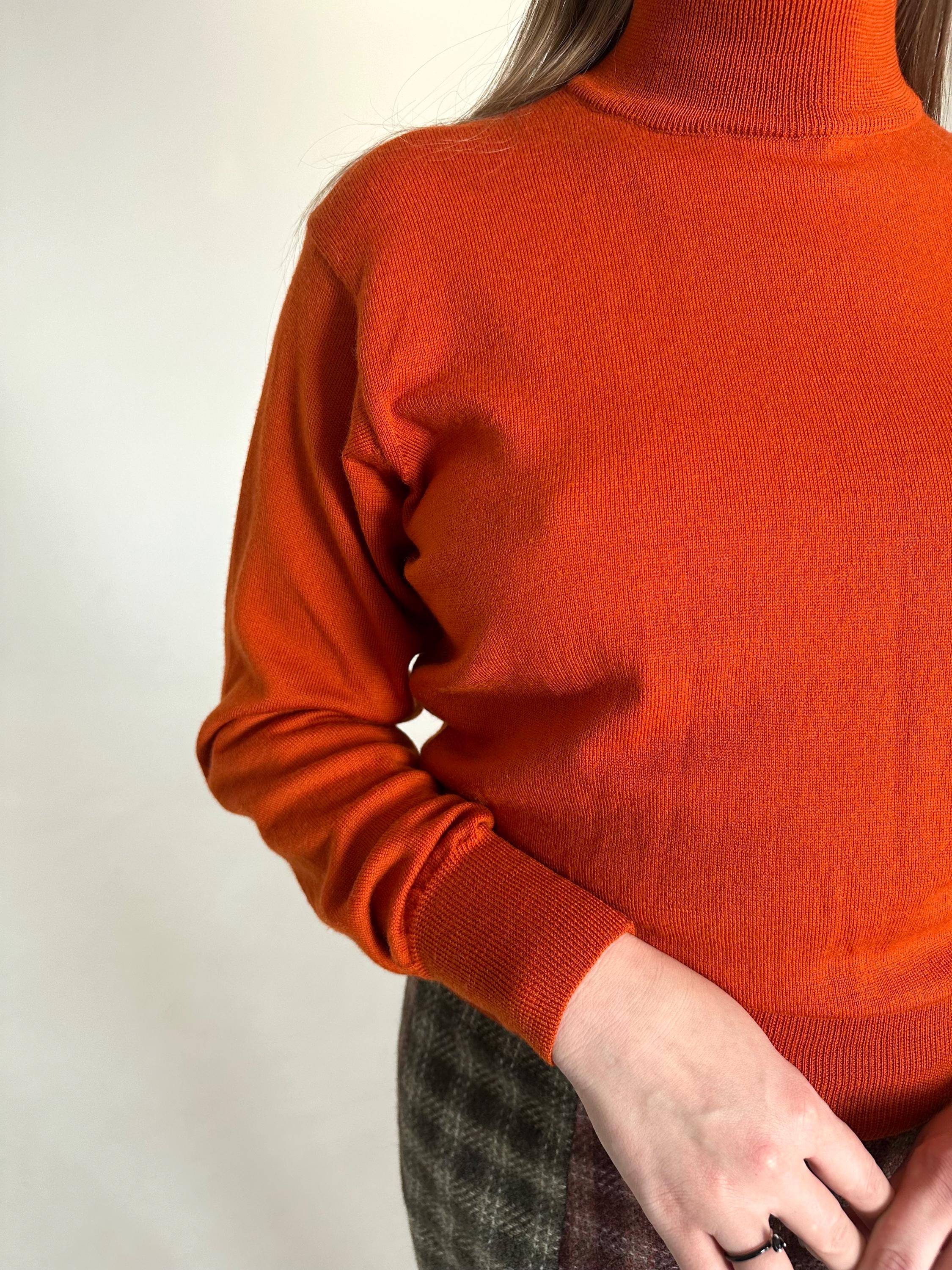 トップス OLD KENZO Vintage Knit Vintage 90s Kenzo Paris Knit Brick Color Sweater, Turtleneck