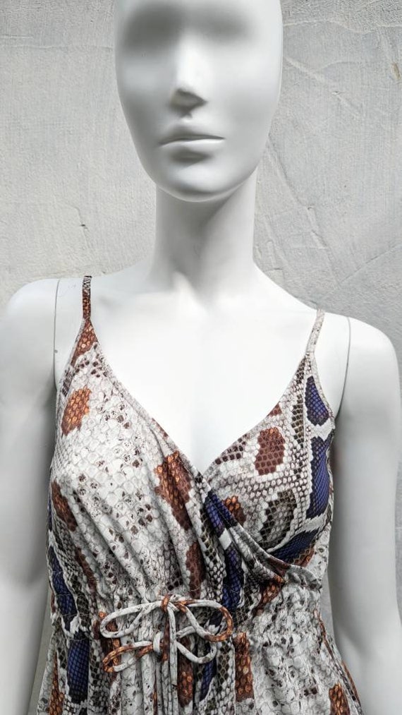 y2k vintage JOHN GALLIANO python top. snake v-nec… - image 4