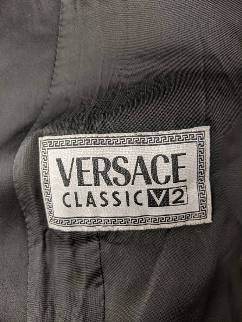 90s VERSACE V2 Vintage Black Velvet Jacket Classic Blazer | Etsy
