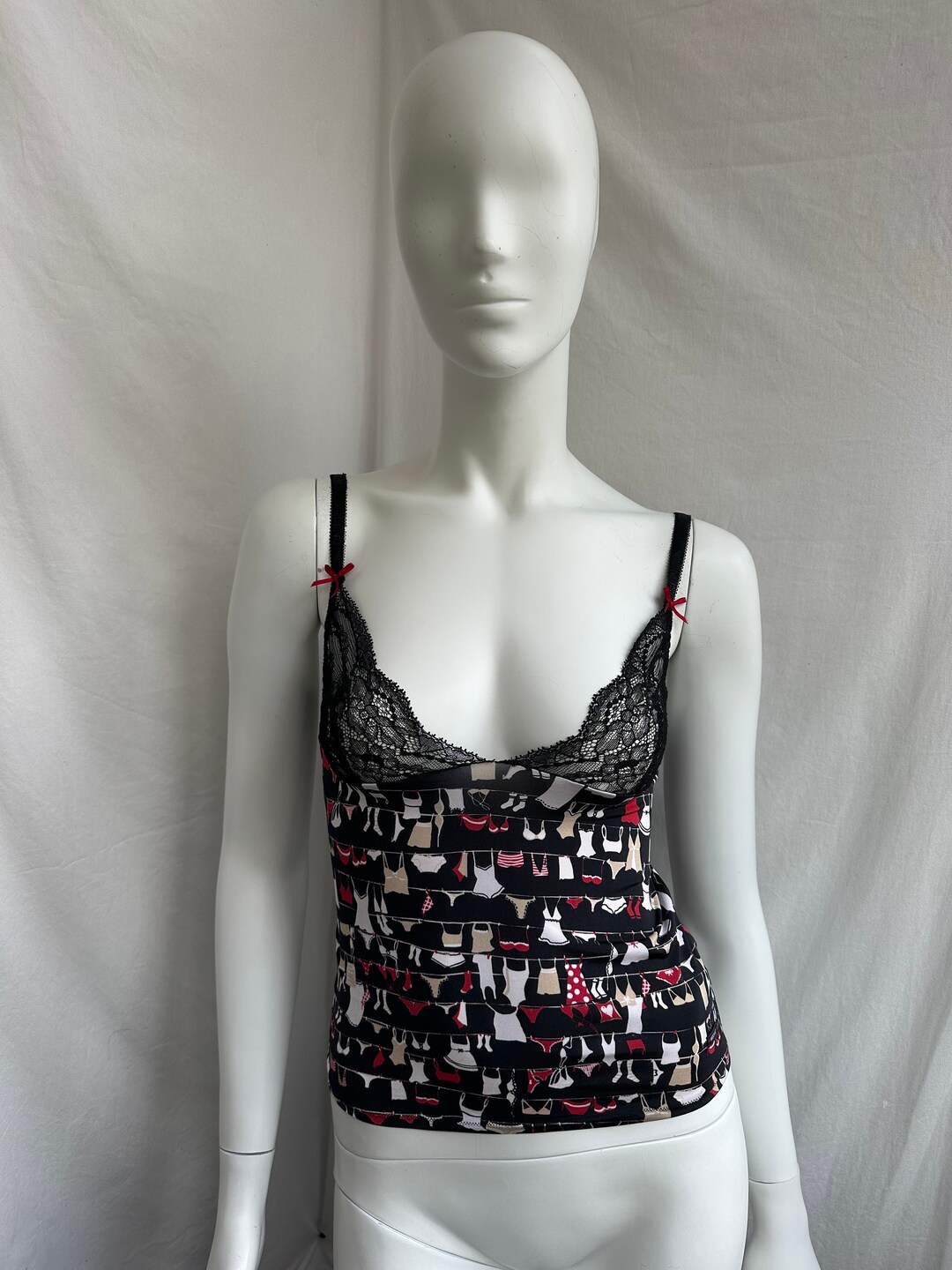 Y2K Italian Abstract Print Camisole (S/M)