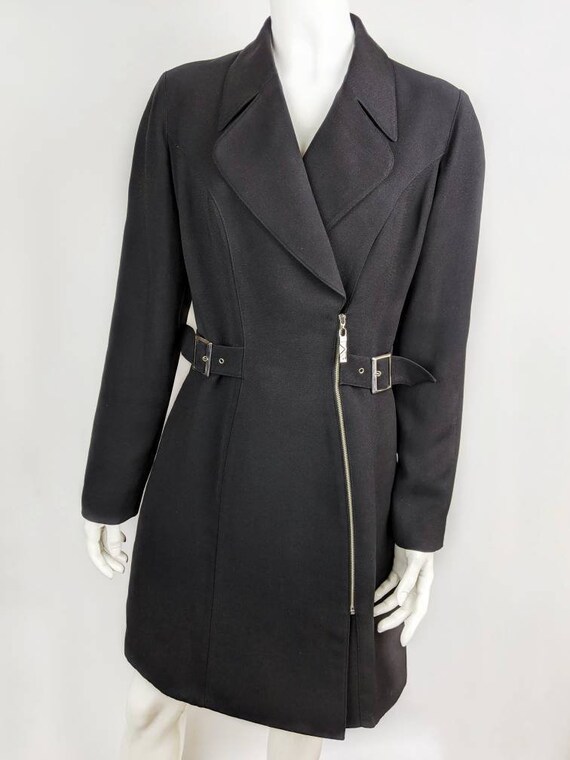Vintage 90s THIERRY MUGLER Trench Dress. Black Zipper Coat - Etsy