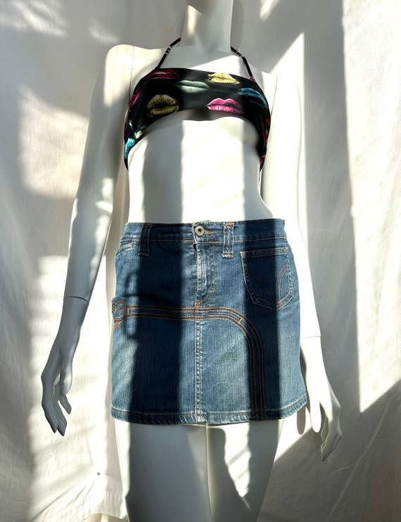 vintage 90s DOLCE GABBANA denim mini skirt - image 1