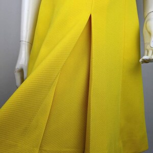 vintage 70s TRICOSA yellow zipper dress. A-line collared midi dress image 7