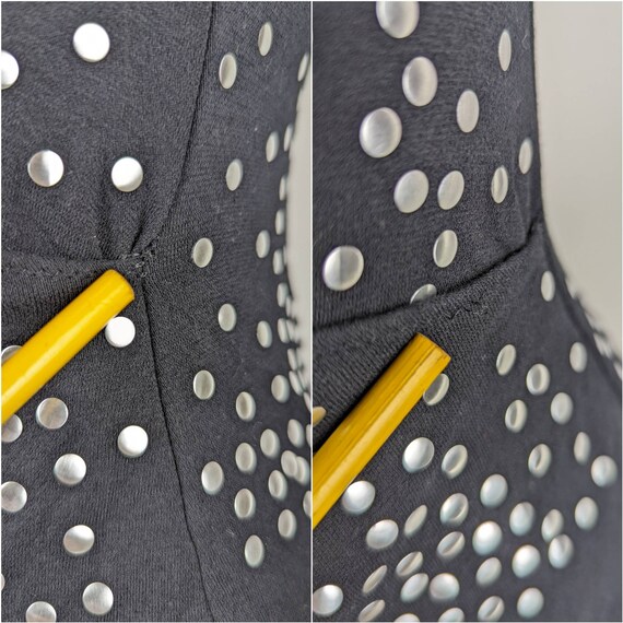 Y2k Vintage MOSCHINO Black Bodysuit. Metal Studded Cotton