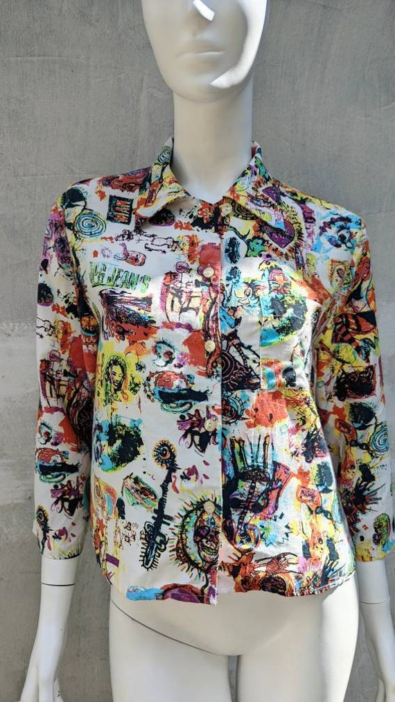 vintage 90s JP GAULTIER blouse. overprint Basquia… - image 4