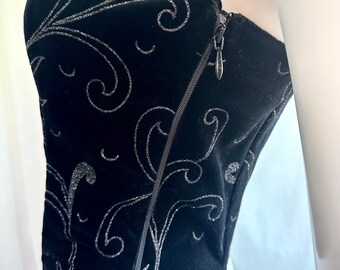 Vintage 80s LA PERLA Velvet Bustier. Shine Crop Corset - Etsy