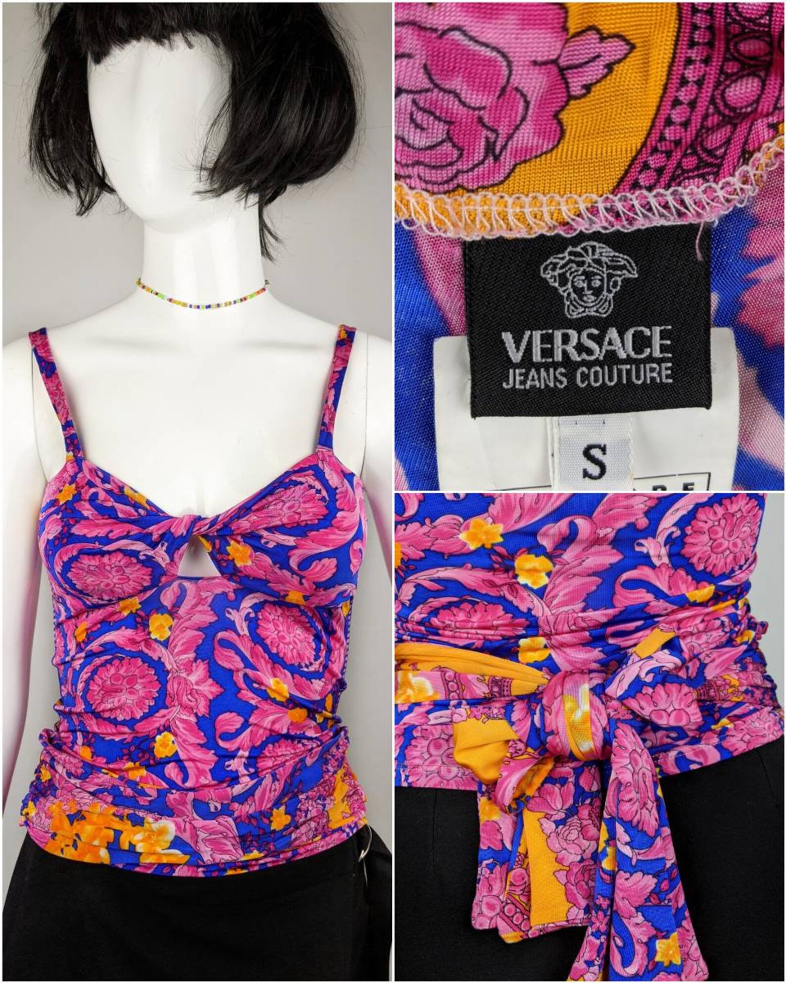 versace sleeveless top