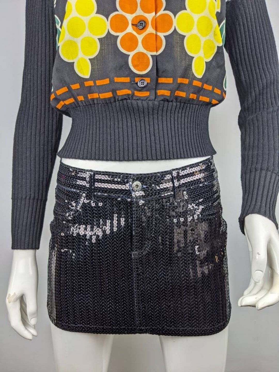 Vintage Y2K 2000's Dolce & Gabbana Denim Mini Skirt Low Rise