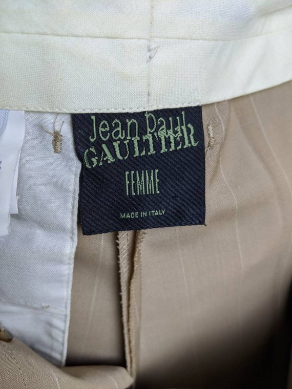 Vintage 90s JEAN PAUL GAULTIER Pants. Cotton Beige Striped - Etsy